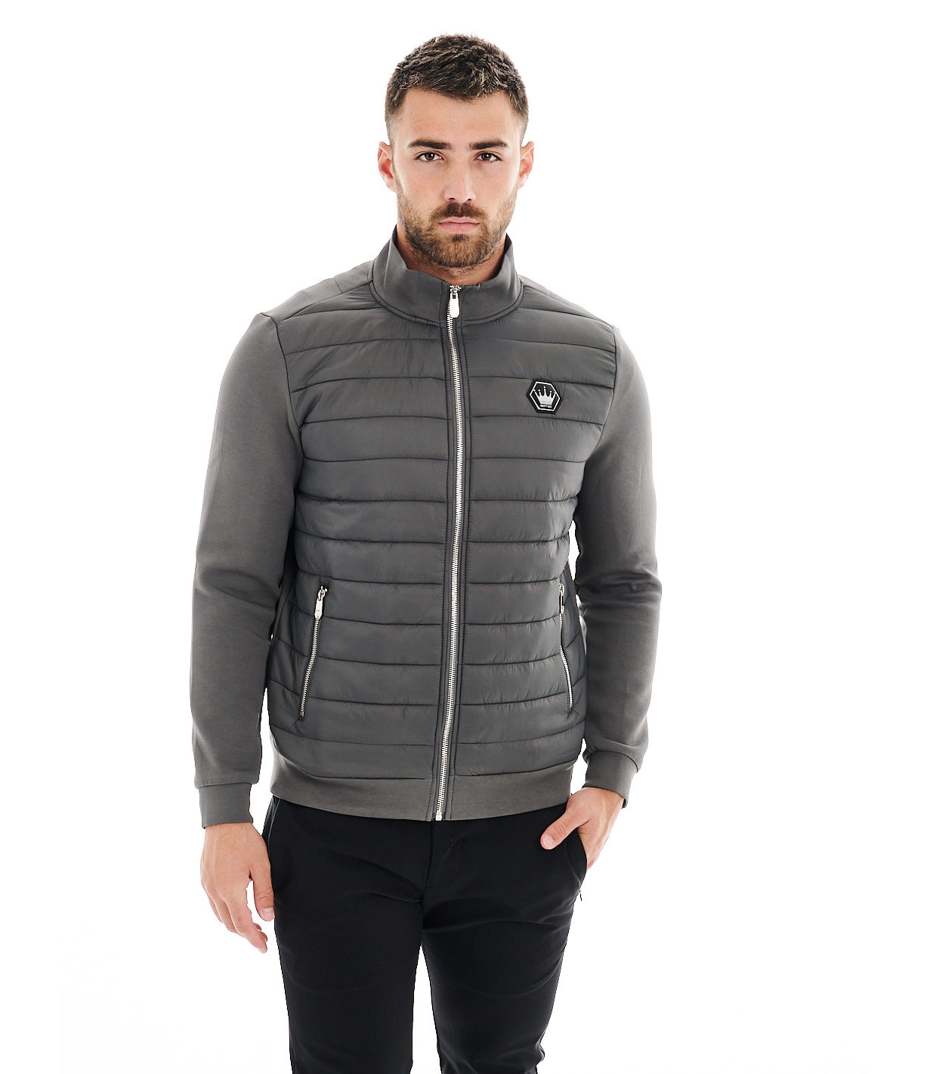 Bertigo Solid Gray Bomber Knit Jacket – Shop Bertigo Mimo