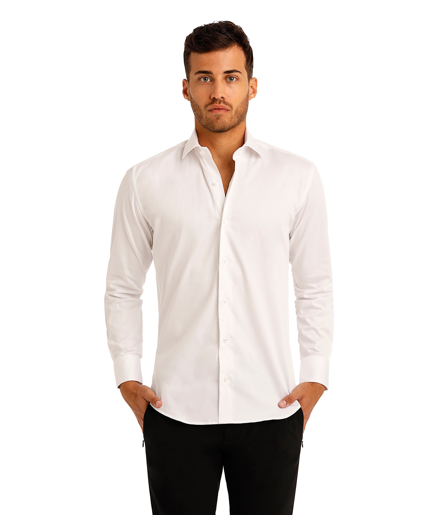 Bertigo Oren white Twill Long Sleeve Shirt – Bertigo Shop