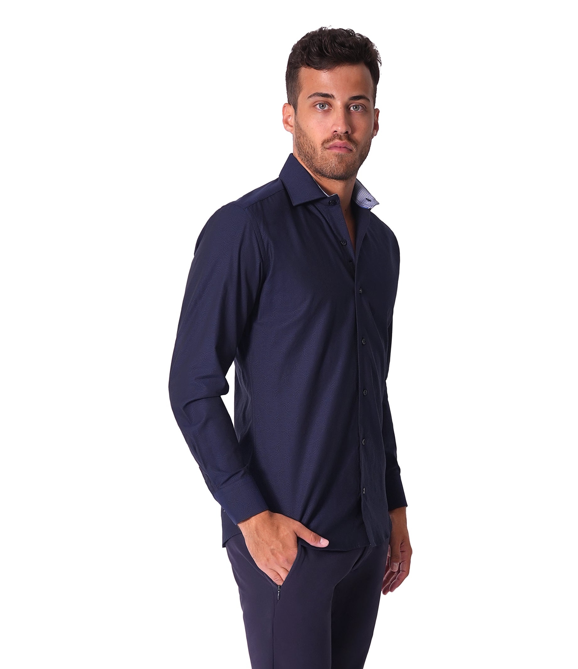 bertigo mens dress shirts Bertigo Shirt | Austen Blue Twil Shirt