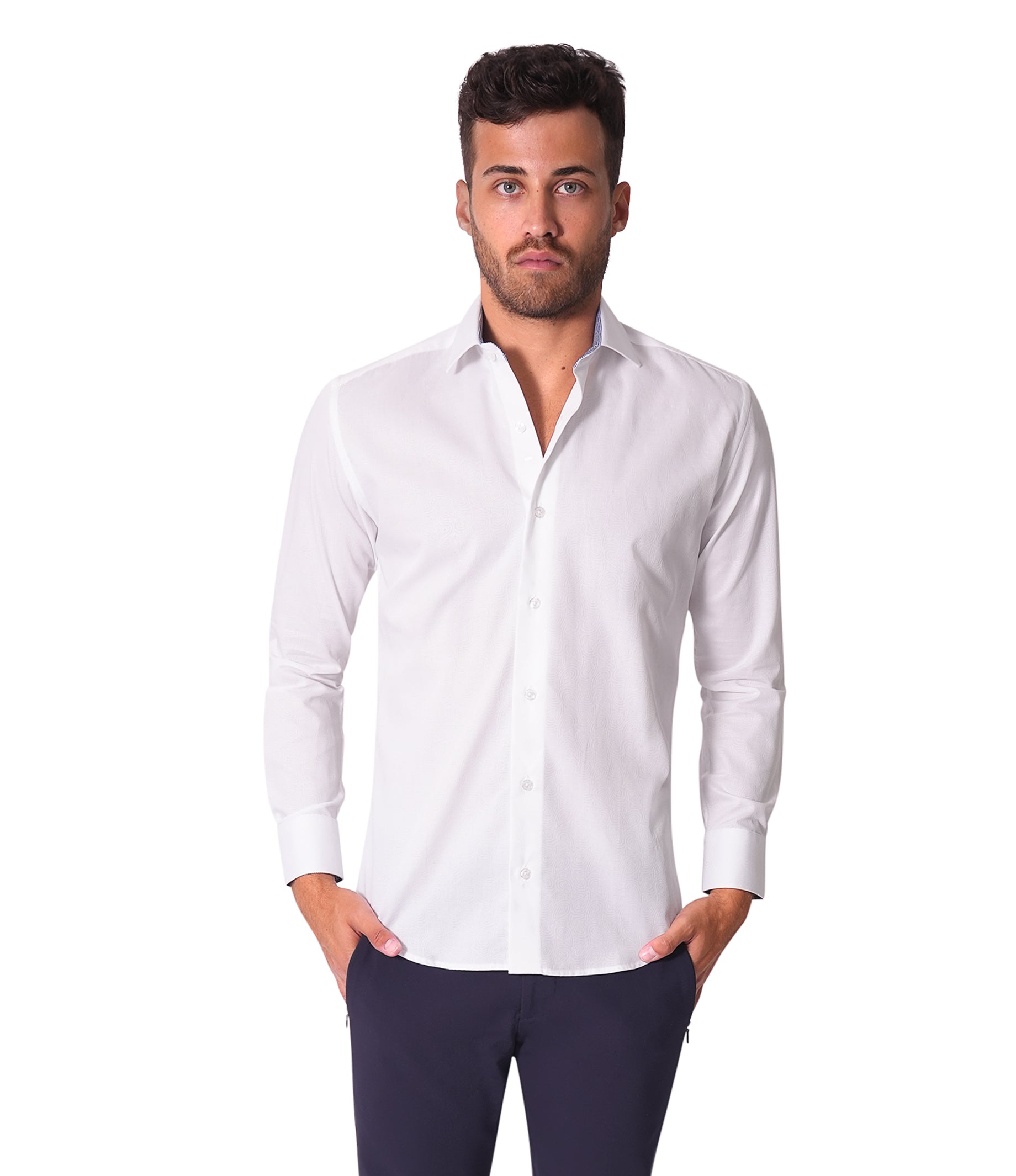 Bertigo Dean Paisley Mens White Shirt – Bertigo Shop