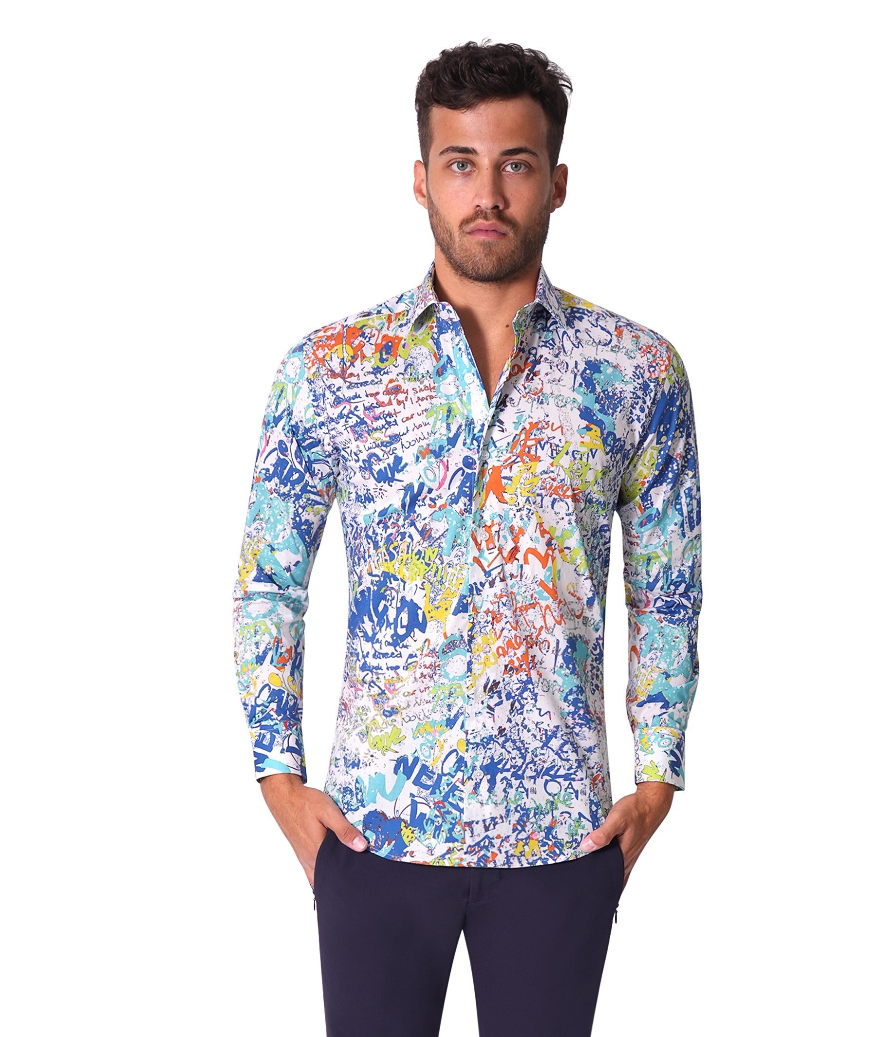 HENRY CURSIVE ABSTRACT SHIRT – Bertigo Shop