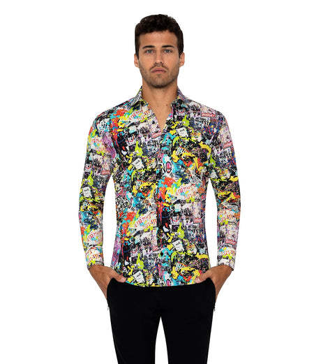 bertigo dress shirts Dean Paisley White Shirt