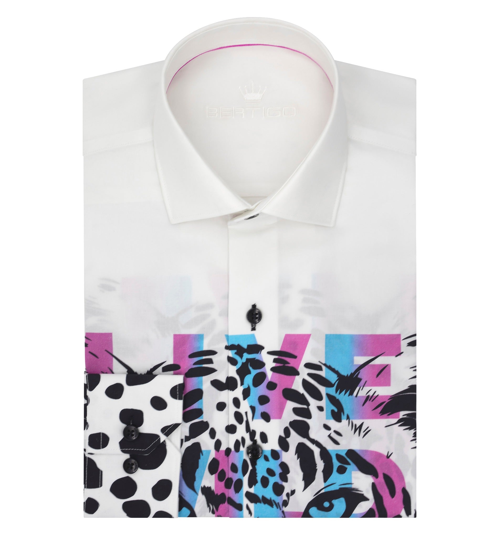 Bertigo Roy Wild Mens Cotton Shirt Wht / Ls / 2xl Bertigo Roy Wild Mens Cotton Shirt Wht / Ls / 2xl