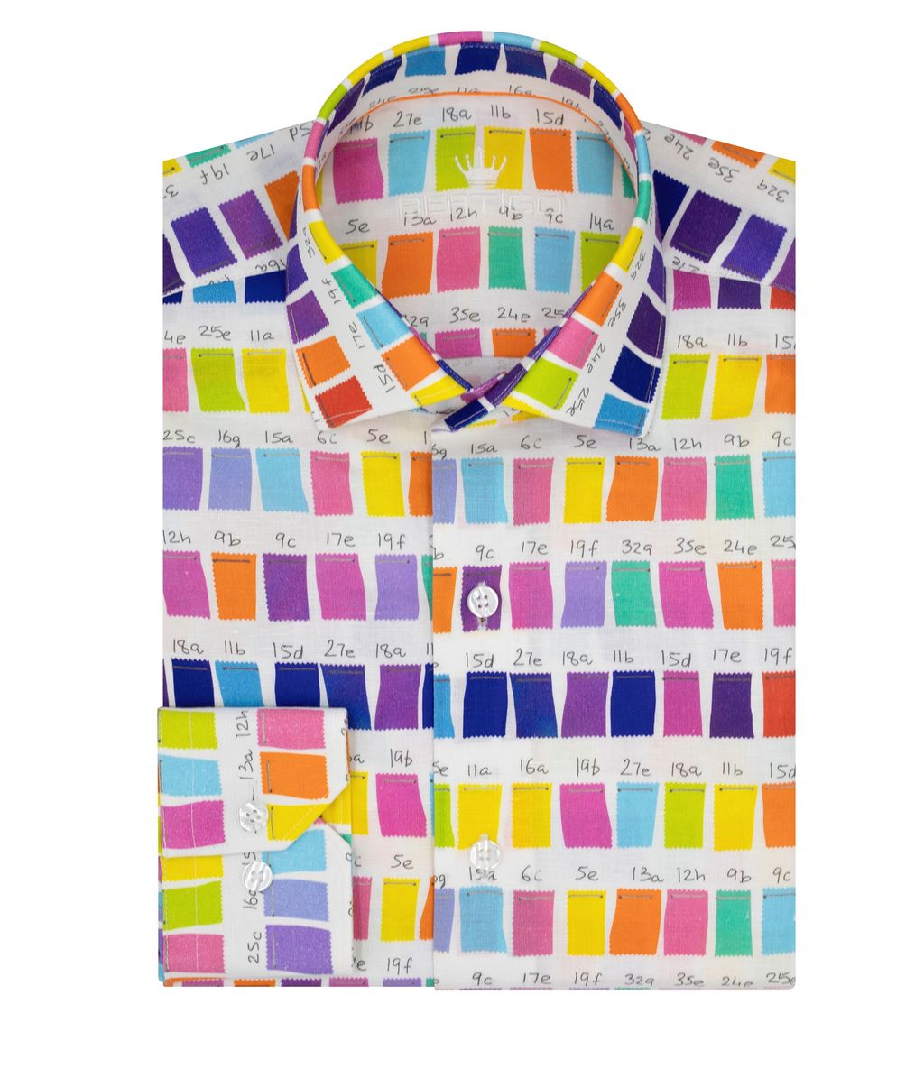 pantone dress shirt Pantone Printed Linen Shirt - Blanc