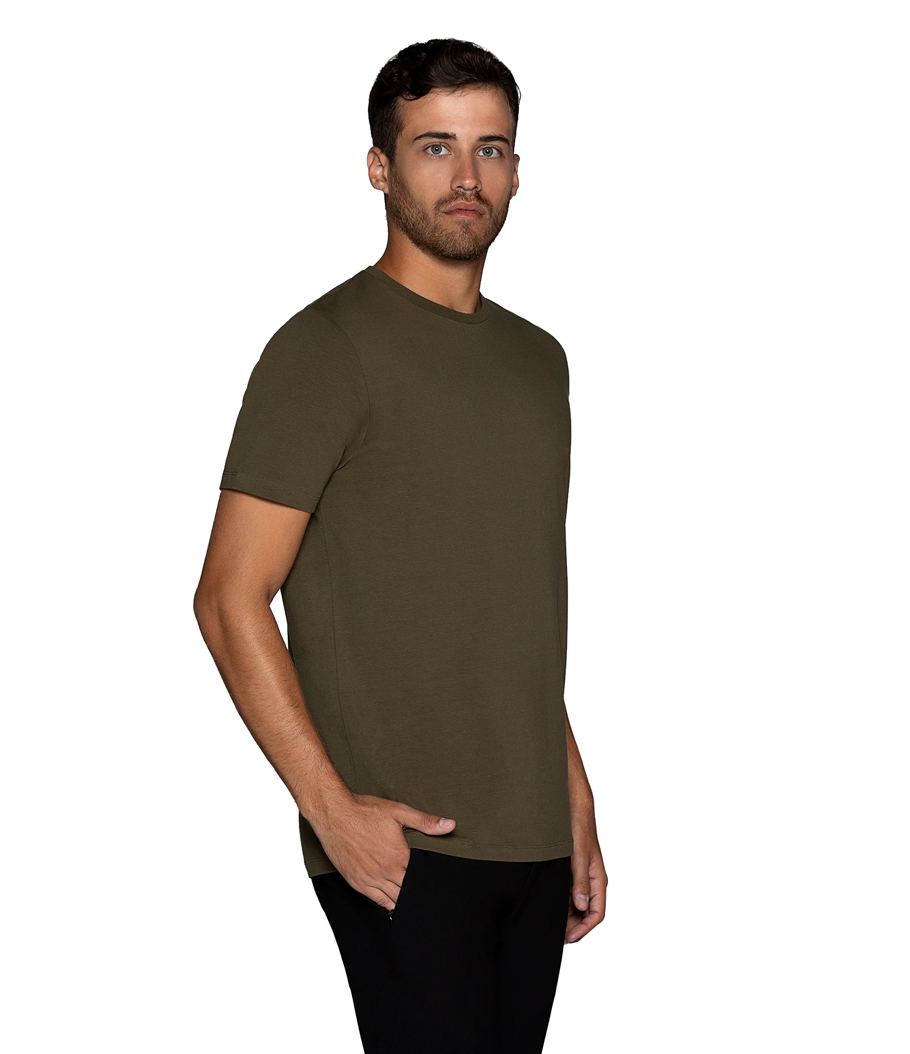 Shop Florance Olive Shirt T Bertigo for Bertigo Solid – Men