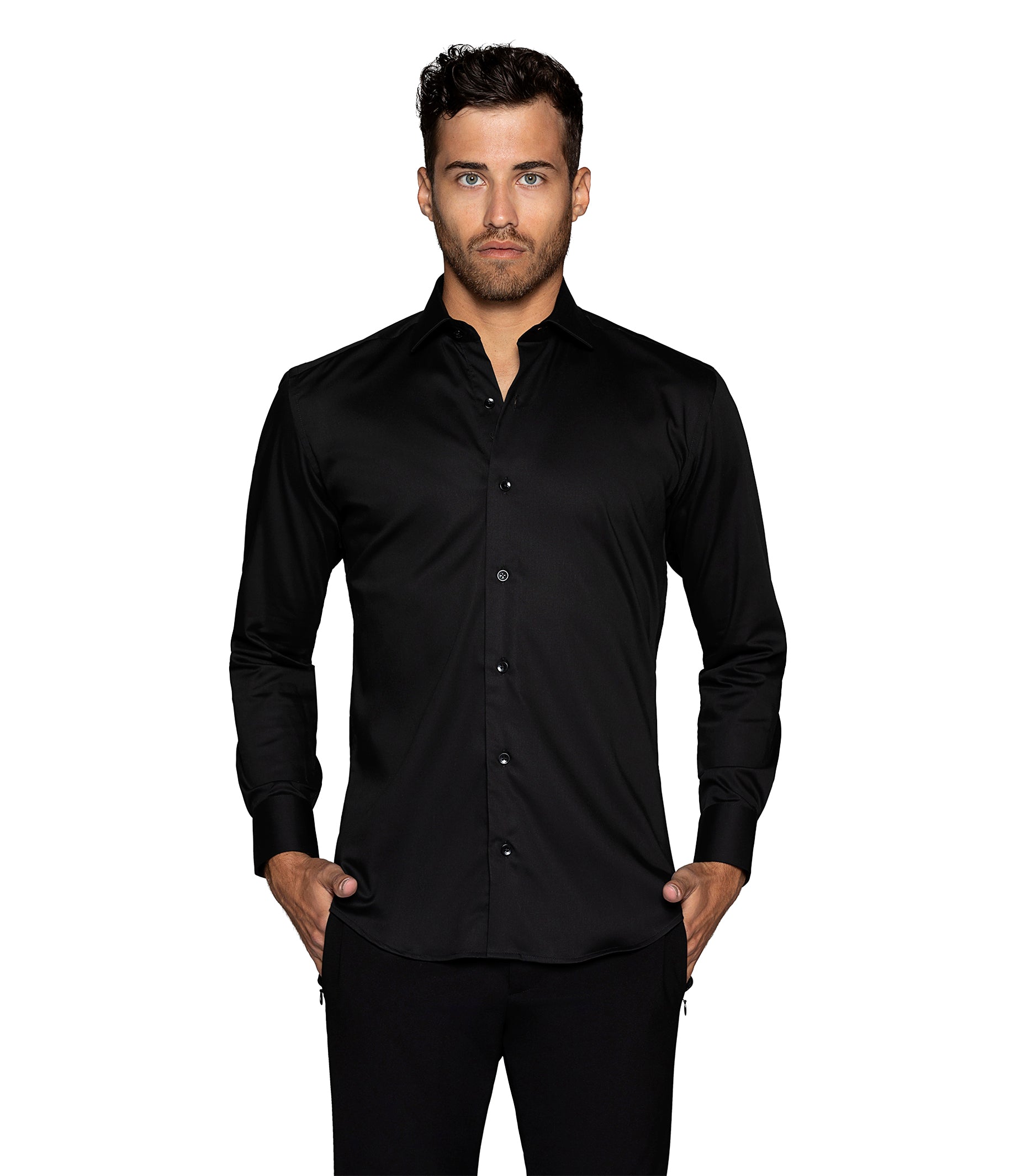 Nikky Long Sleeve Men's Black Shirt – Bertigo Shop