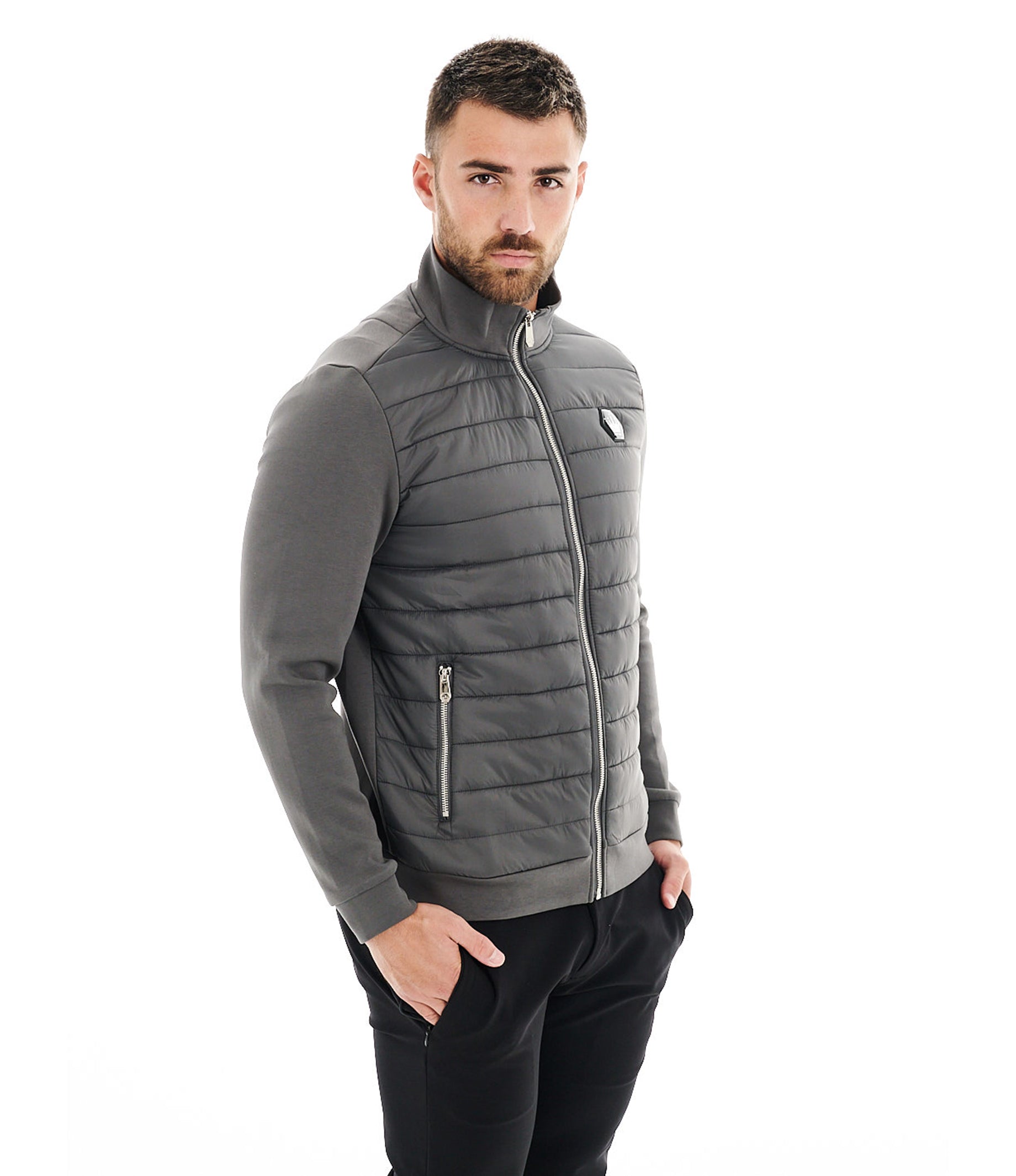 Bertigo Solid Gray Bomber Knit Mimo Jacket – Bertigo Shop